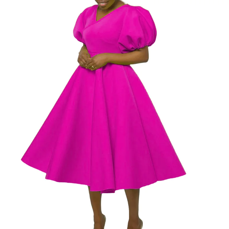 Summer Elegant African Dresses for Women 2023 Daily Elegant High Waist Puff Sleeve V-neck Robe Femme African Midi Dress
Summer Elegant African Dresses for Women 2023 Daily Elegant High Waist Puff Sleeve V-neck Robe Femme African Midi Dress