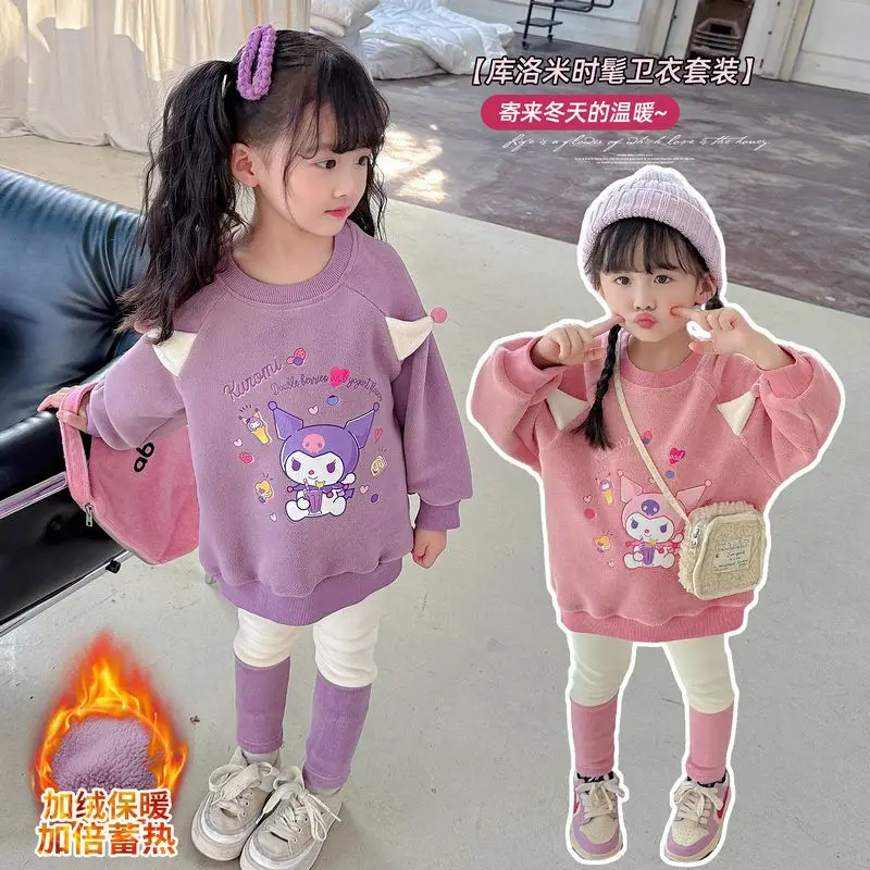 Kawaii Anime Sanrioed Kuromi Children's Fleece Suit Cartoon Sweatshirt Fashion Tops Casual Suit Autumn Winter Warm Girls Clothes
Kawaii Anime Sanrioed Kuromi Children's Fleece Suit Cartoon Sweatshirt Fashion Tops Casual Suit Autumn Winter Warm Girls Clothes