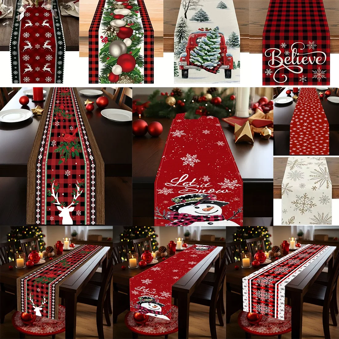 

Christmas Table Runner Merry Christmas Decorations For Home 2023 Cristmas Table Flag Cover Navidad Noel Gift New year Tablecloth