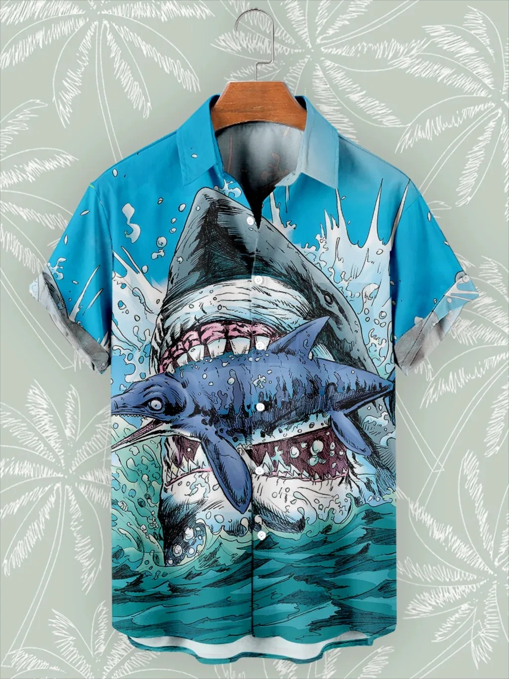 

Summer Hawaiian Beach Shirts Short Sleeve Shark 3D Print Casual Oversize Social Shirts For Men 2024 Cuba Chemise Homme 5XL Tops