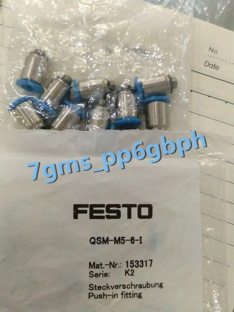 

5 PCS NEW FESTO QSM-M5-6-I 153317 Push-in threaded connector