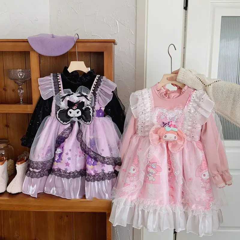 

Child Clothes Skirt Kawaii My Melody Cute Lolita Princess Dress Anime Kuromi Cosplay Party Cupcake Dress Fashion Tutu Girls Gift