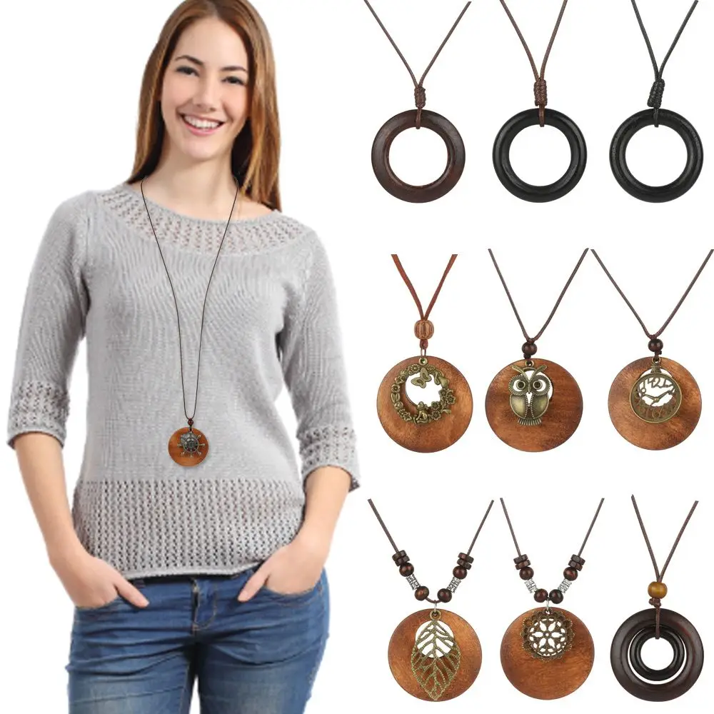 Retro Ethnic Round Wooden Leaf Owl Long Sweater Chain Necklace Women Vintage Clock Pendant Female Jewelry Neck Accessories
Retro Ethnic Round Wooden Leaf Owl Long Sweater Chain Necklace Women Vintage Clock Pendant Female Jewelry Neck Accessories