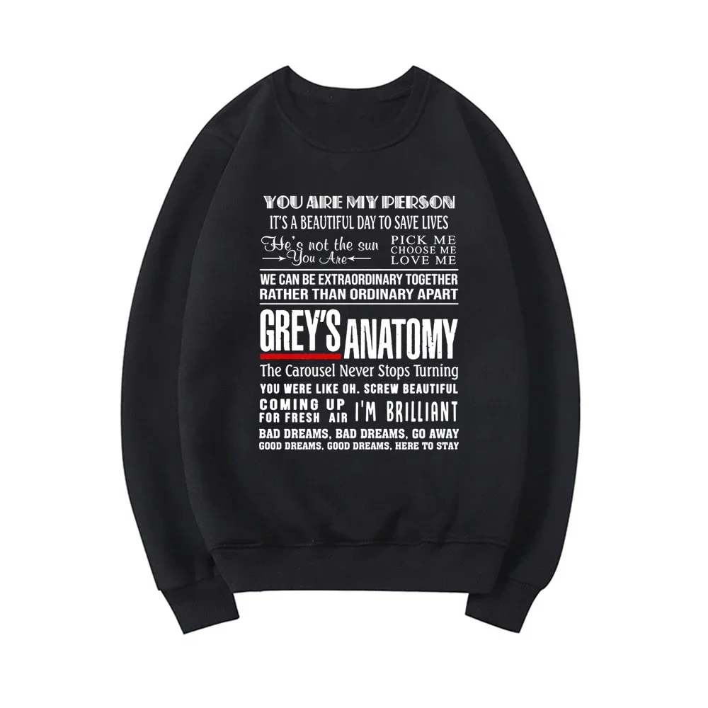 

Grey's Anatomy Crewneck Sweatshirt You're My Person Top It's A Beautiful Day To Save Lives Sweatshirts Graphic Hoodies Pullover