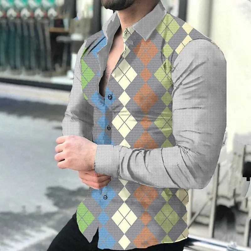 Men's shirt plaid striped graphic geometric cuffing outdoor street long sleeve button print clothing designer casual soft
Men's shirt plaid striped graphic geometric cuffing outdoor street long sleeve button print clothing designer casual soft
