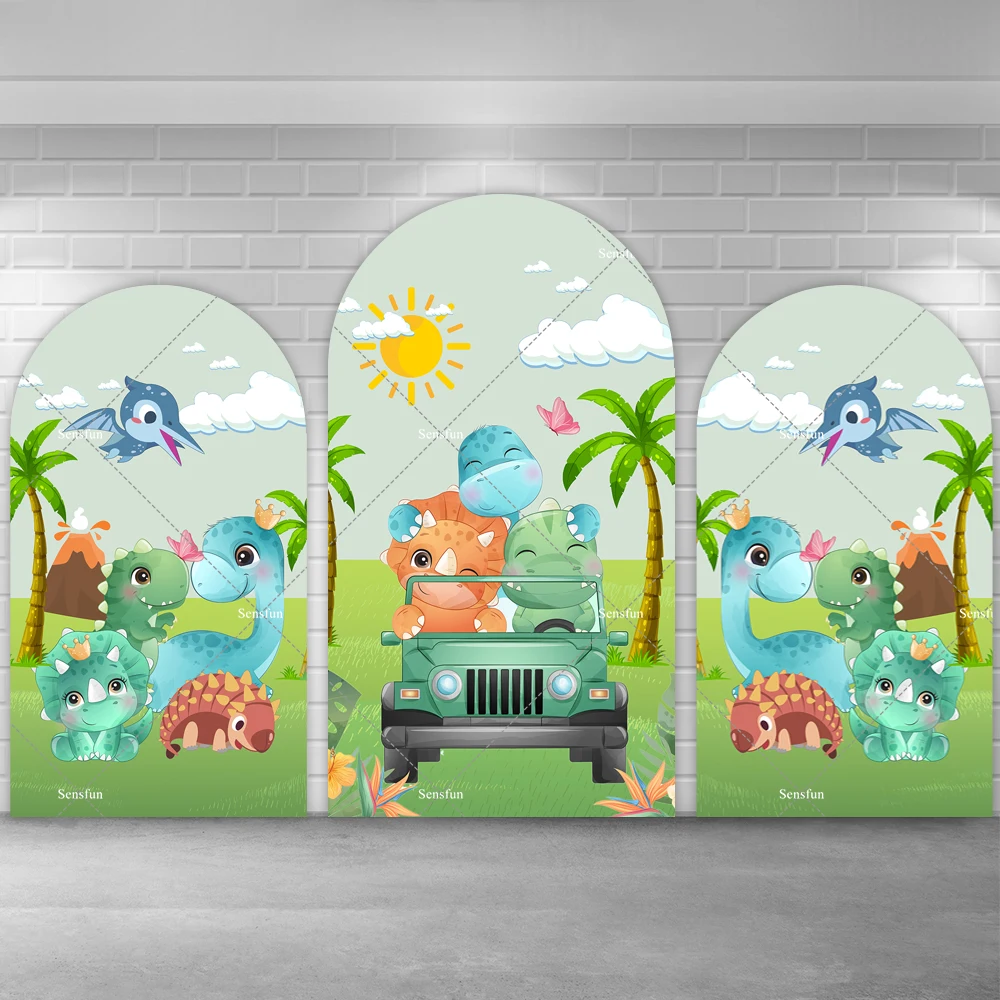 

Cartoon Dinosaur Theme Arch Backdrop Chiara Wall Party Decoration Kids Baby Shower Happy 1st Birthday Arched Banner Supplier