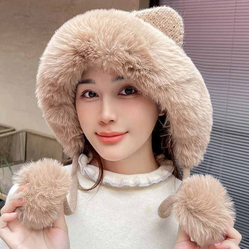 Winter Hats For Women Beanie Cute Cat Ear Knitted Bonnet Femme Thick Velvet Keep Warm Winter Cap With Pompom Gorro 2023 New
Winter Hats For Women Beanie Cute Cat Ear Knitted Bonnet Femme Thick Velvet Keep Warm Winter Cap With Pompom Gorro 2023 New