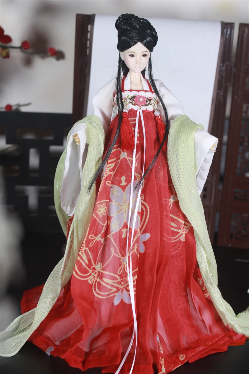 

OB27 Barbi 1/6 1/4 1/3 Ancient Costume BJD Clothes Hanfu Fairy Dress For BJD/SD YOSD MSD SD13 Big Girl Doll Accessories A1877