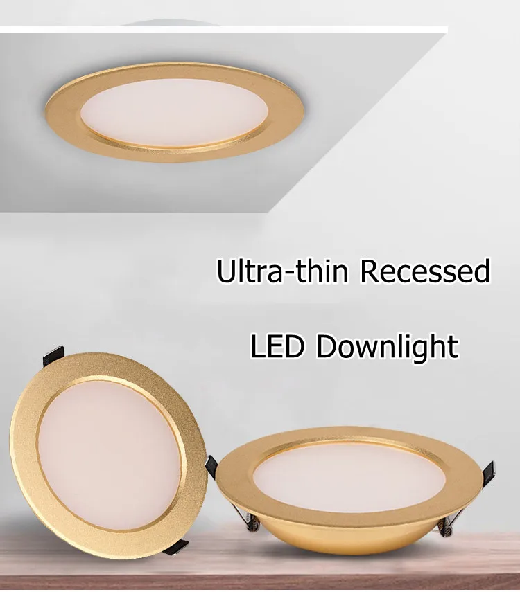 5W/7W Ultra-thin Recessed LED Downlight Gold Ceiling Spotlights for Living Room Bedroom Office Indoor Fixtures AC220V Lighting
5W/7W Ultra-thin Recessed LED Downlight Gold Ceiling Spotlights for Living Room Bedroom Office Indoor Fixtures AC220V Lighting