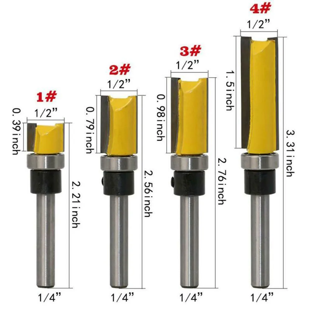 Milling Cutter 1/4 Handle Milling Cutter Copy Trimming Knife Shank Top Bearing Flush Trim Pattern Woodworking Tools Accessories
Milling Cutter 1/4 Handle Milling Cutter Copy Trimming Knife Shank Top Bearing Flush Trim Pattern Woodworking Tools Accessories