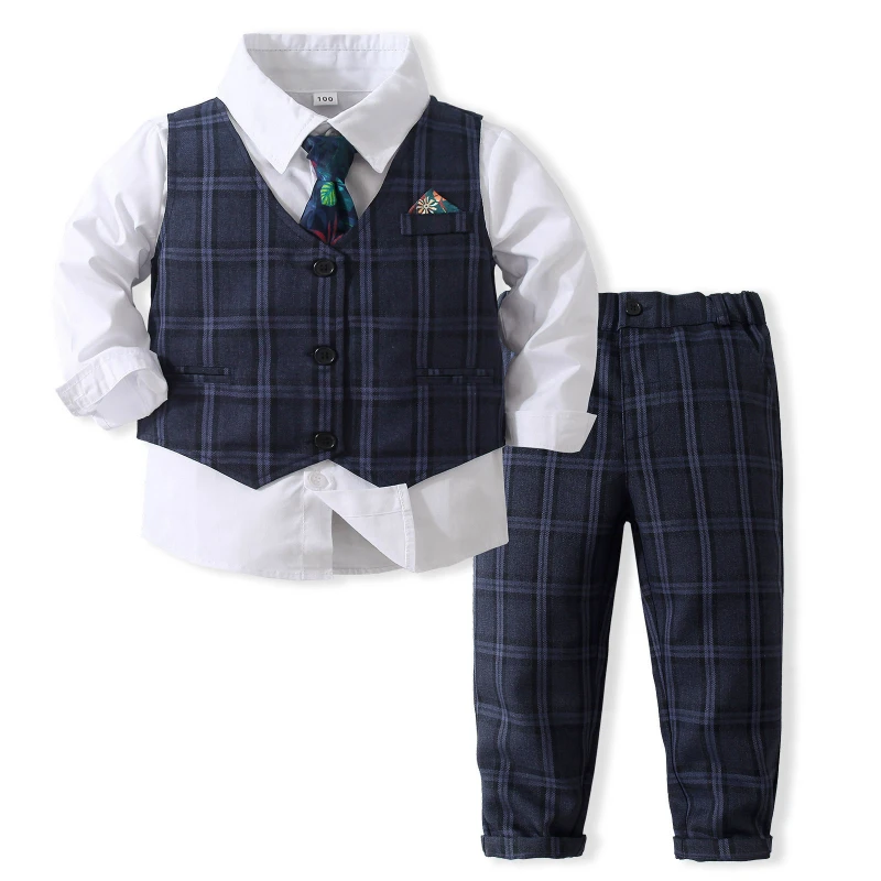 2022 New Kids Boy Gentleman Clothing Set Long Sleeve Shirt+Waistcoat+Pants Toddler Boy Outfits for Wedding Party Dress Outfits 
2022 New Kids Boy Gentleman Clothing Set Long Sleeve Shirt+Waistcoat+Pants Toddler Boy Outfits for Wedding Party Dress Outfits