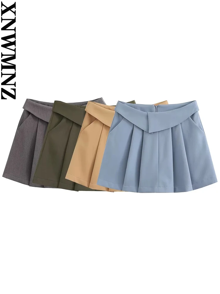 XNWMNZ 2023 Women Fashion Roll over Waist Wide Pleated Skirt Woman High Street Retro High Waist A-line Female Chic Mini Skirt
XNWMNZ 2023 Women Fashion Roll over Waist Wide Pleated Skirt Woman High Street Retro High Waist A-line Female Chic Mini Skirt