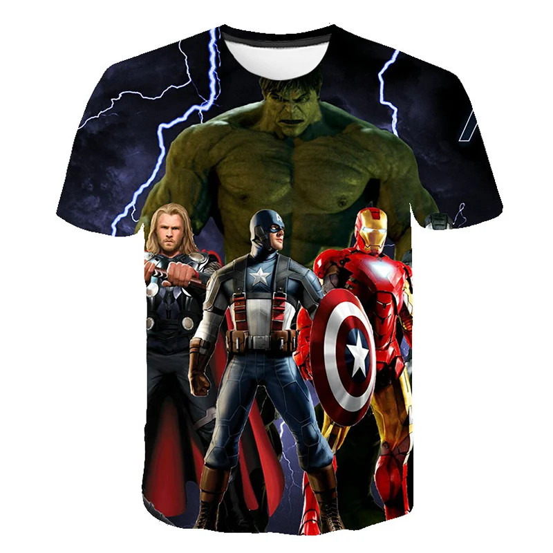 

Футболка с супергероями Marvel, Халк, одежда для мальчиков, Детская футболка, топ с принтом Человека-паука, летняя футболка с короткими рукавами