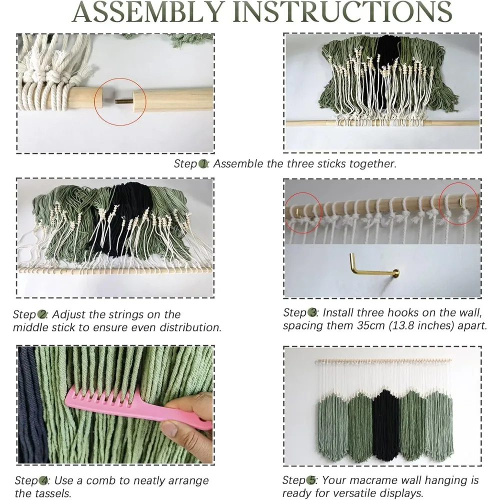 Large Handmade Cotton Macrame Tapestry 2 S243c64f7dff148e68b63a38d353d59b4Y