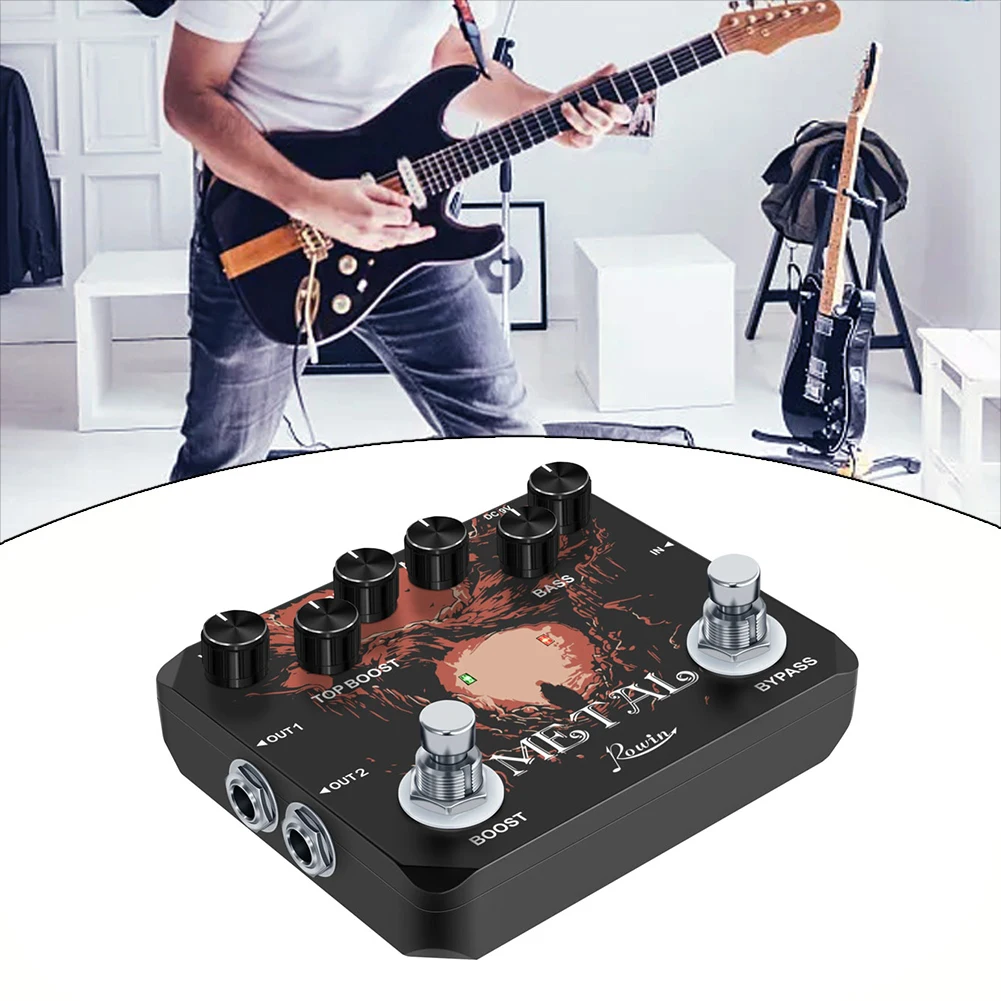 

Rowin Metal Boost Distortion Guitar Effect Pedal Sounds Sounds Ture Bypass Metal Professional Musical Instrument Accessories