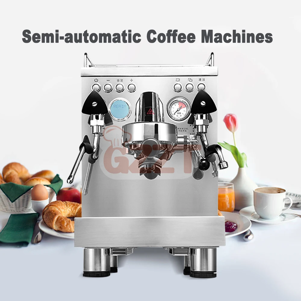 

GZZT 9Bar Semi-automatic Coffee Machine Espresso Maker 4Bar Steam Double Hole Steam Nozzle Machine with PID 1°C Fine-Tuning