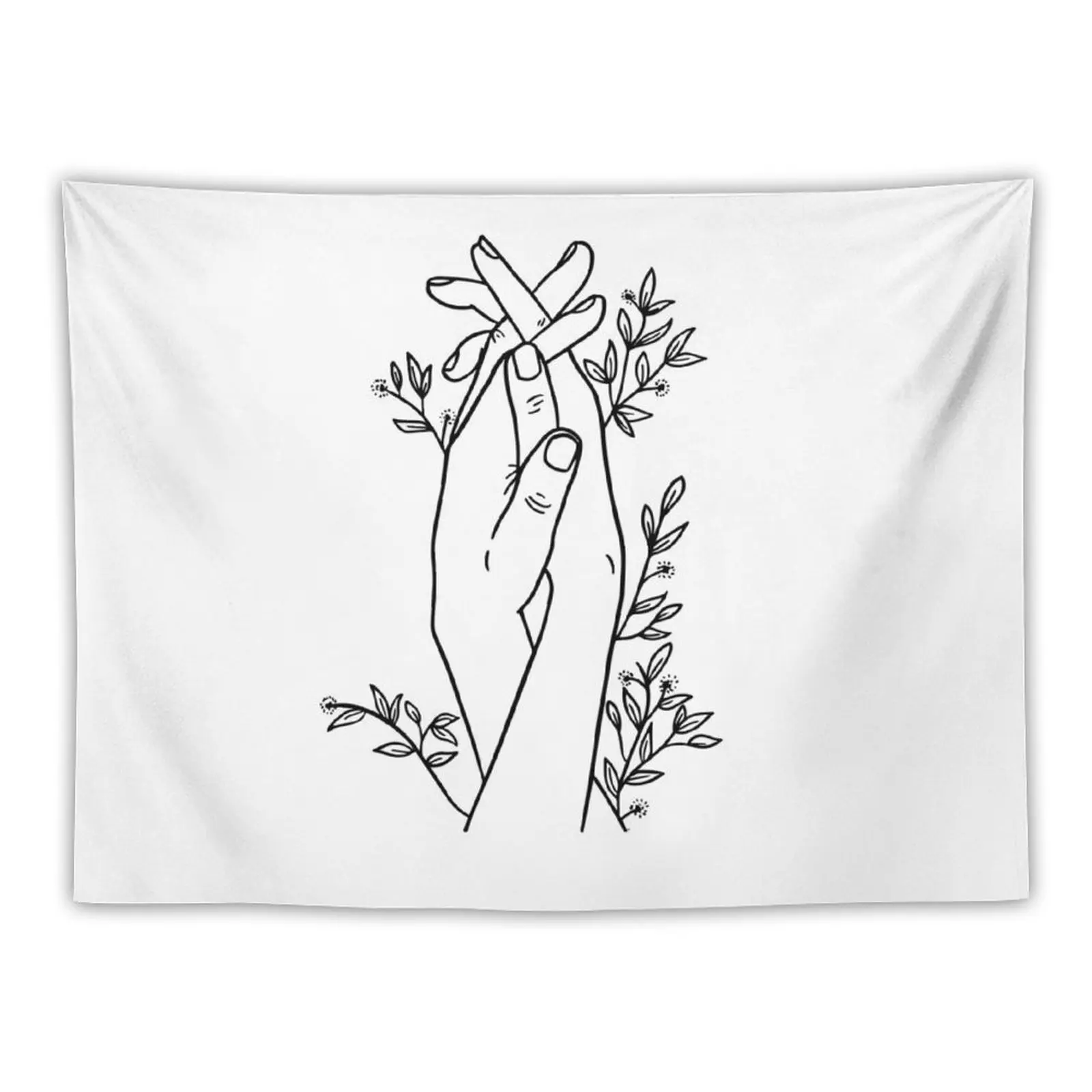 

Hands Holding Minimal Line Art Art Tapestry Wall Tapestries Cute Room Things