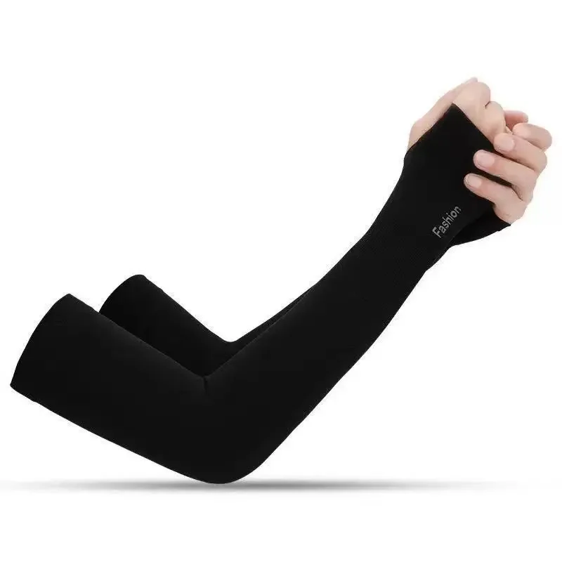 

Outdoor 1 Pair Finger Sleeve Ice Cool Wearing High Elastic Elbow Spring Summer Riding Fingerless Fishing Custom Ice Silk Sleeve