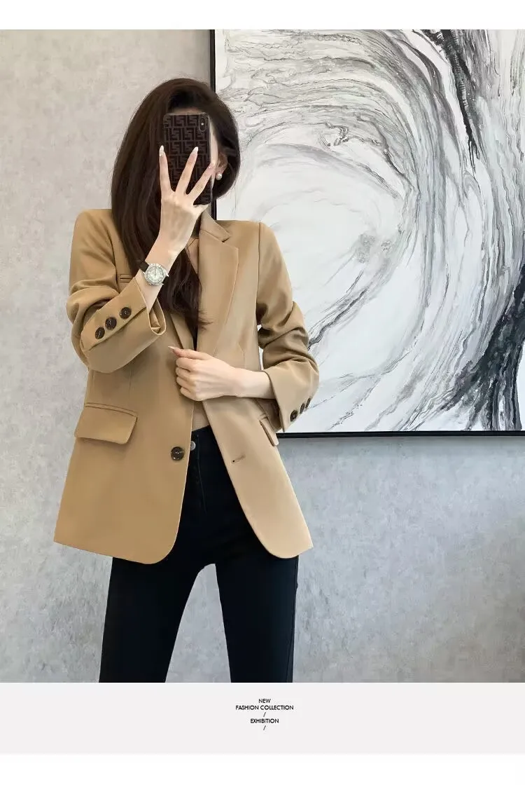 Women Blazer Casual Jacket Multi-Color Pocket All-Match Long Sleeved OL Autumn Winter Elegant Office Lady Coat Loose Solid Thin Women Blazer Casual Jacket Multi-Color Pocket All-Match Long Sleeved OL Autumn Winter Elegant Office Lady Coat Loose Solid Thin