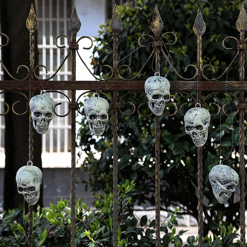 

6PCS Halloween Skulls Realistic Looking Skull Human Skeleton Head Skull for Outdoor Lawn Decor,Halloween Wall Hanging Decoration