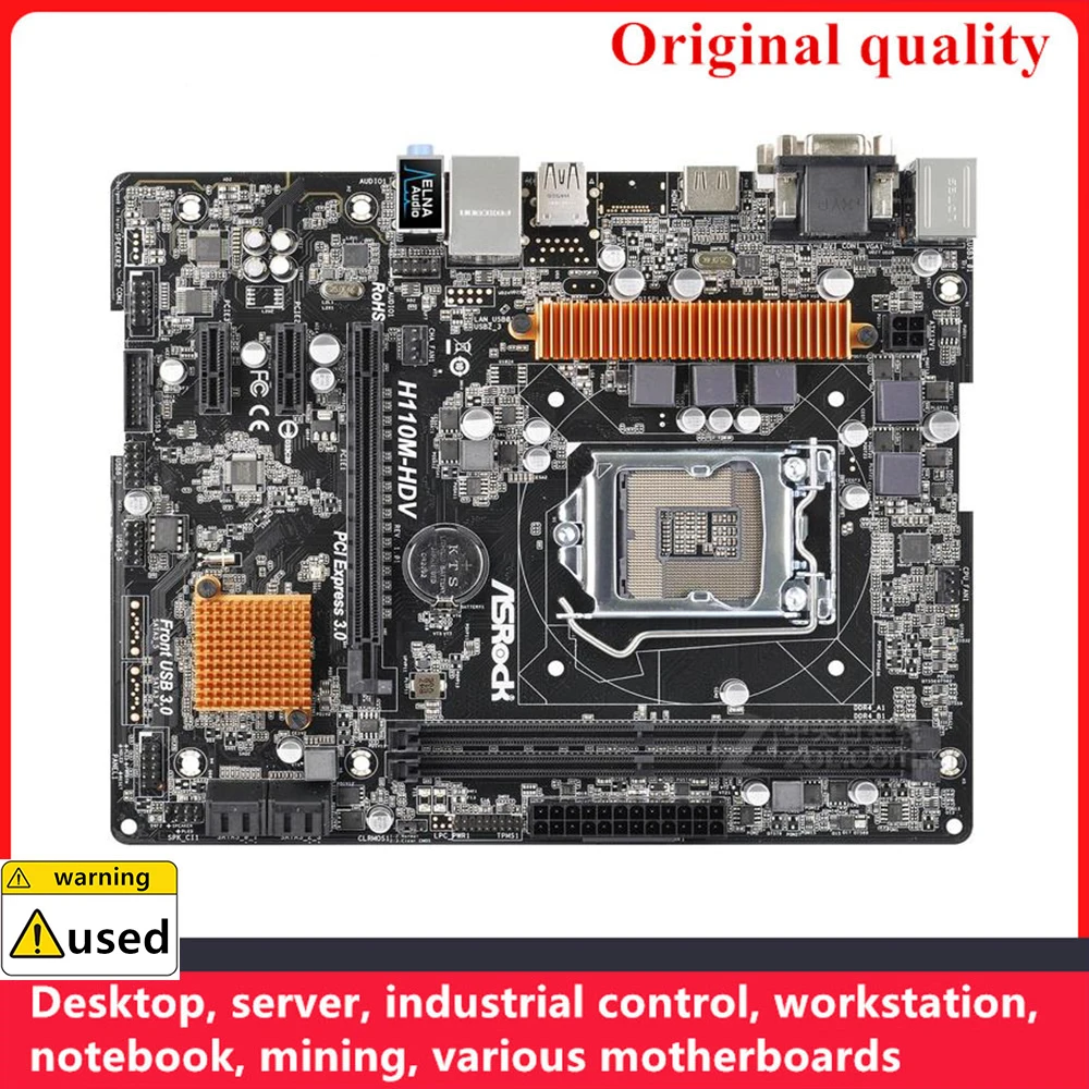 

Used For ASROCK H110M-HDV Motherboards LGA 1151 DDR4 32GB M-ATX For Intel H110 Desktop Mainboard SATA III USB3.0