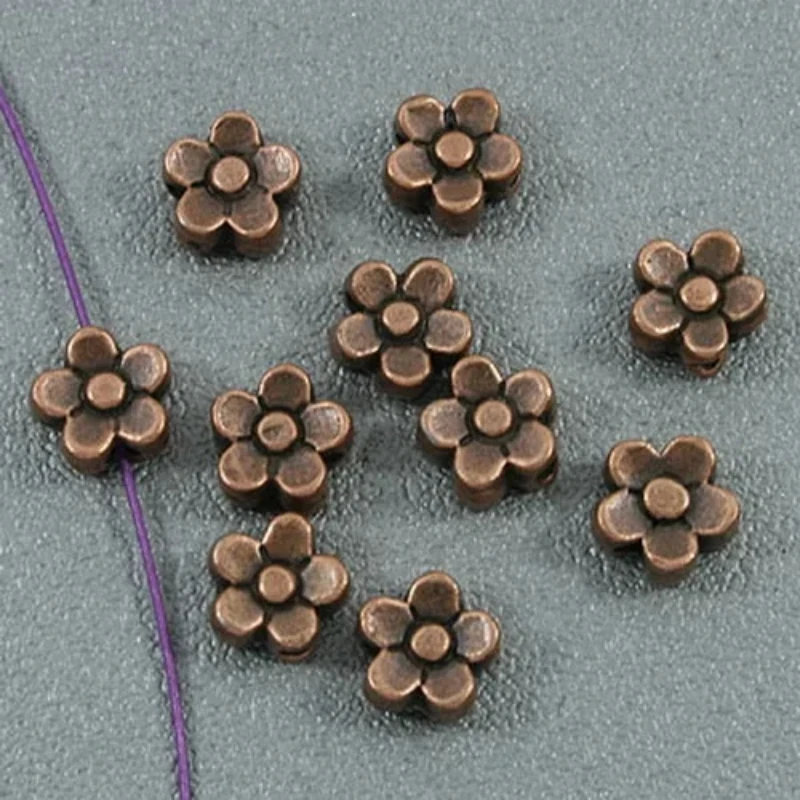 

100pcs 5.4mm ANTIFQUED copper-tone 5.4mm plum flower spacer beads H1890