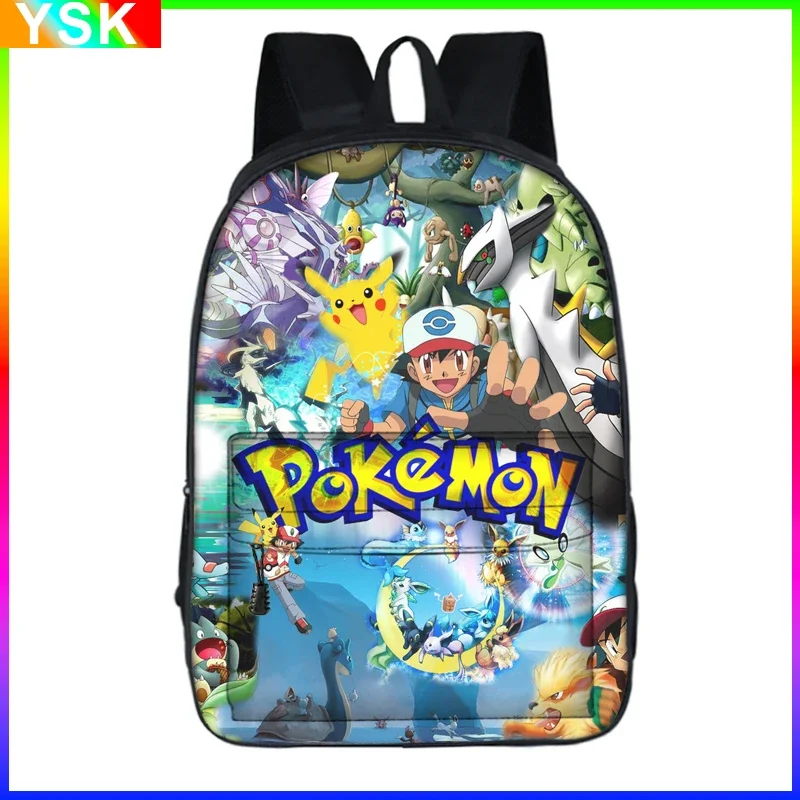 

Школьный ранец Pikachu с отделениями для начальной и средней школы, спортивный рюкзак для мальчиков и девочек, милый школьный ранец с героями мультфильмов, Mochila