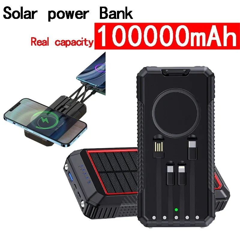 

100% original power bank Wireless Charger Solar charging Fast Charger Portable Polymer lithium ion Battery For Phone Laptop