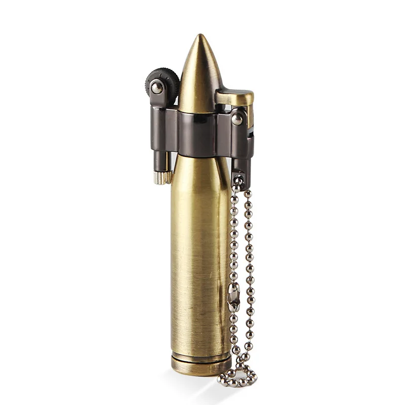 Retro Bullet Wheel Kerosene Lighter Metal Keychain Cigar Cigarette Lighter Gasoline Smoking Accessories Men's Gift Gadget
Retro Bullet Wheel Kerosene Lighter Metal Keychain Cigar Cigarette Lighter Gasoline Smoking Accessories Men's Gift Gadget
