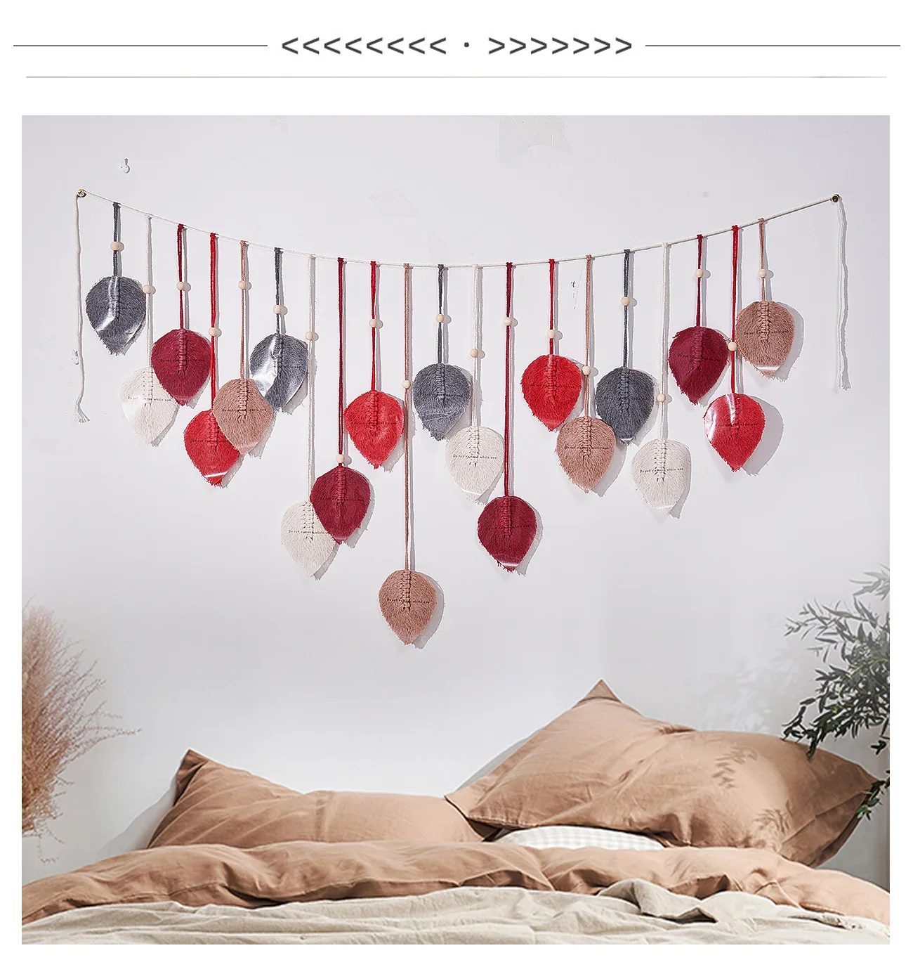 Hand Woven Photo Display Leaf Tapestry - Boho Wall Background 7 S244e19a2585946dea3f77aef82dab087n