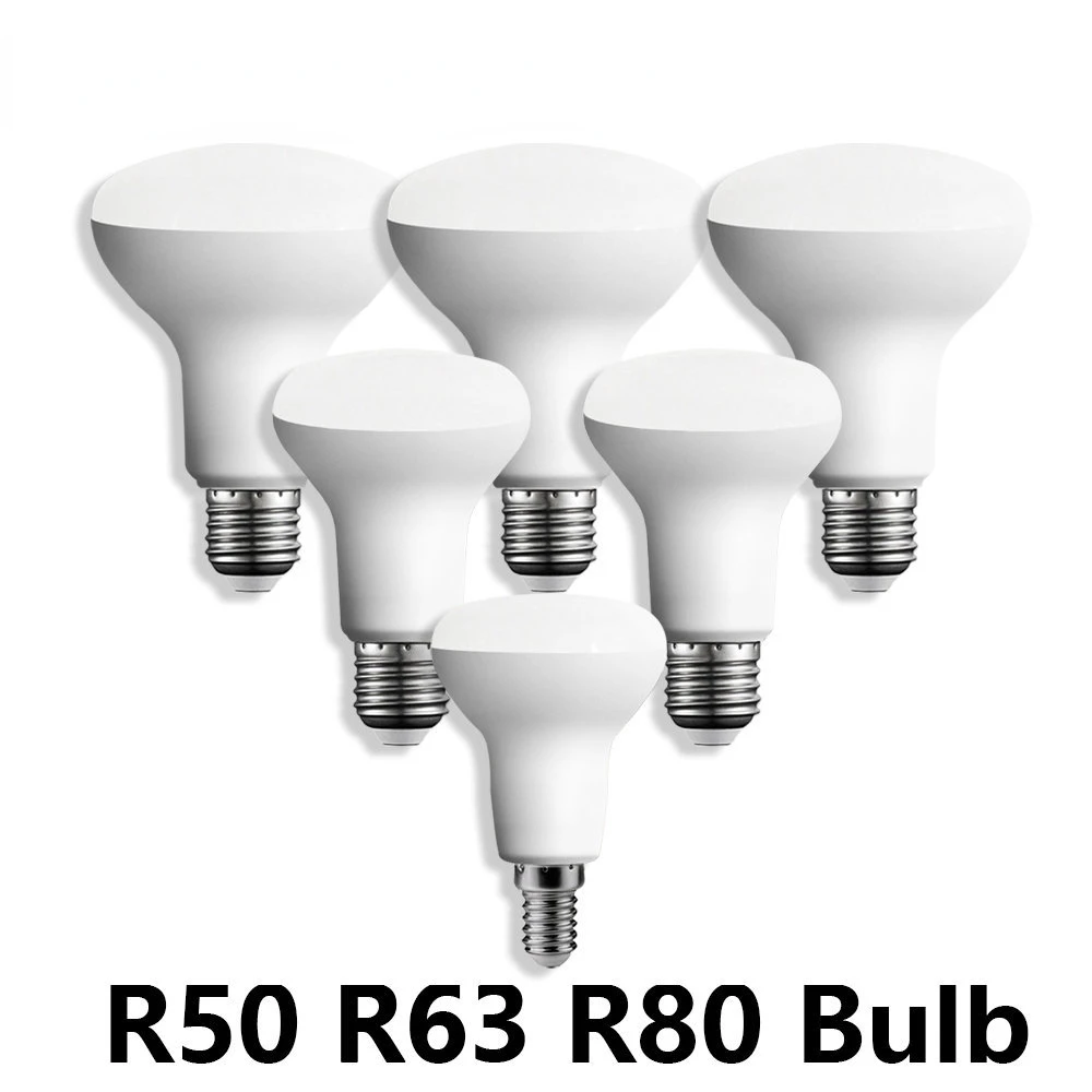 

1-10Pcs LED Bulb R50 R63 R80 220V 6W 10W 12W E27/E14 Bath Lamp Mushroom Bulb Non Strobe Warm White Light In Line with ERP2.0