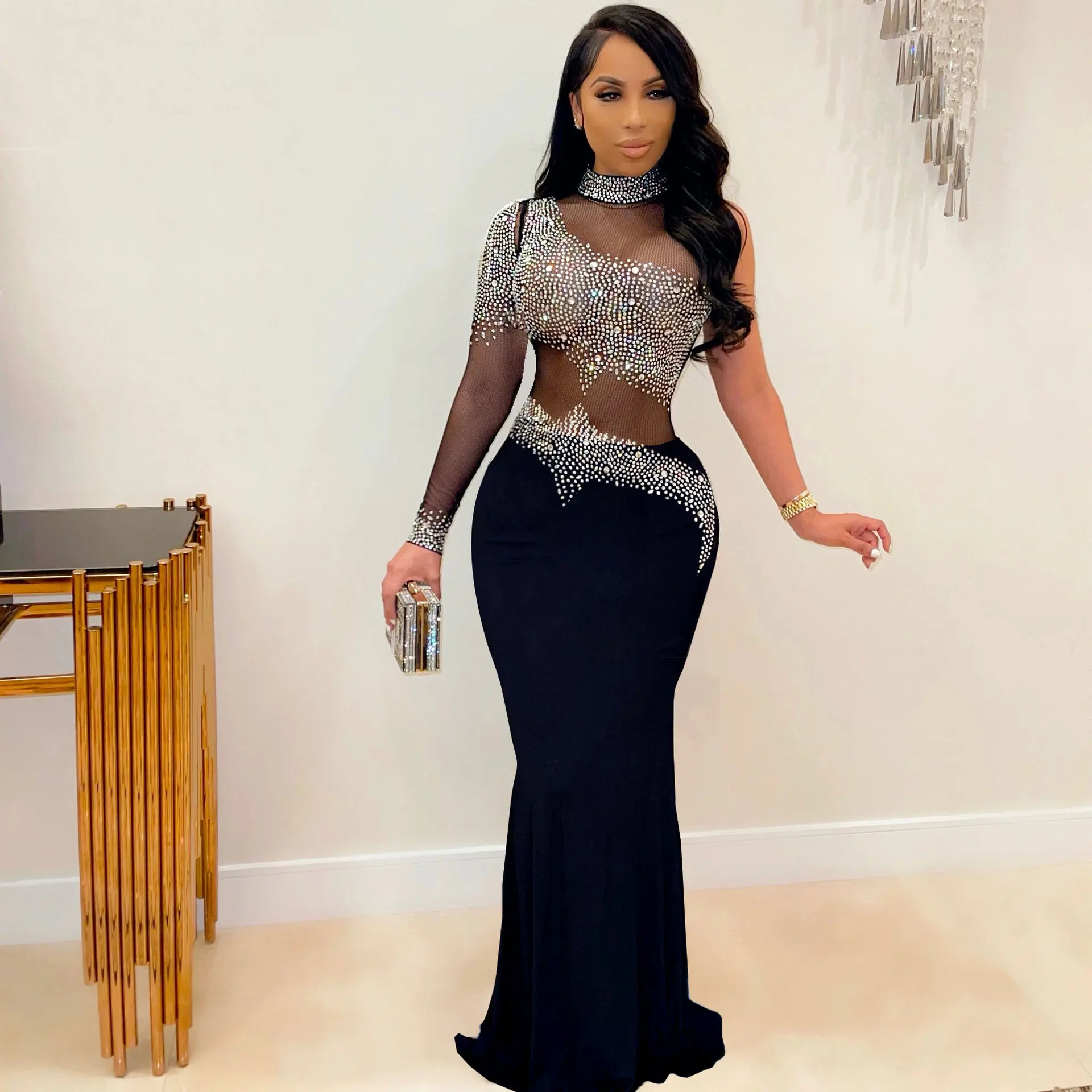 Rhinestone Mesh Luxury Dress Evening Dresses 2023 Fall Women Bodycon Cocktail Ladies Elegant Sexy Party Club Prom Black Dresses
Rhinestone Mesh Luxury Dress Evening Dresses 2023 Fall Women Bodycon Cocktail Ladies Elegant Sexy Party Club Prom Black Dresses
