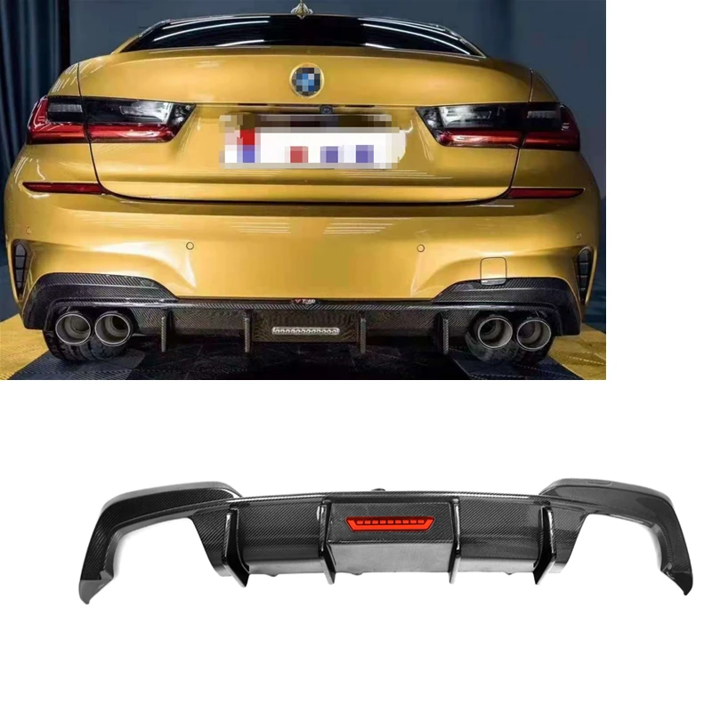 

High Quality Design Carbon Fiber Material G20 TK Style Rear Diffuser With LED light For Bmw 3 Series G20 G28 2019+ Rear Diffuser
