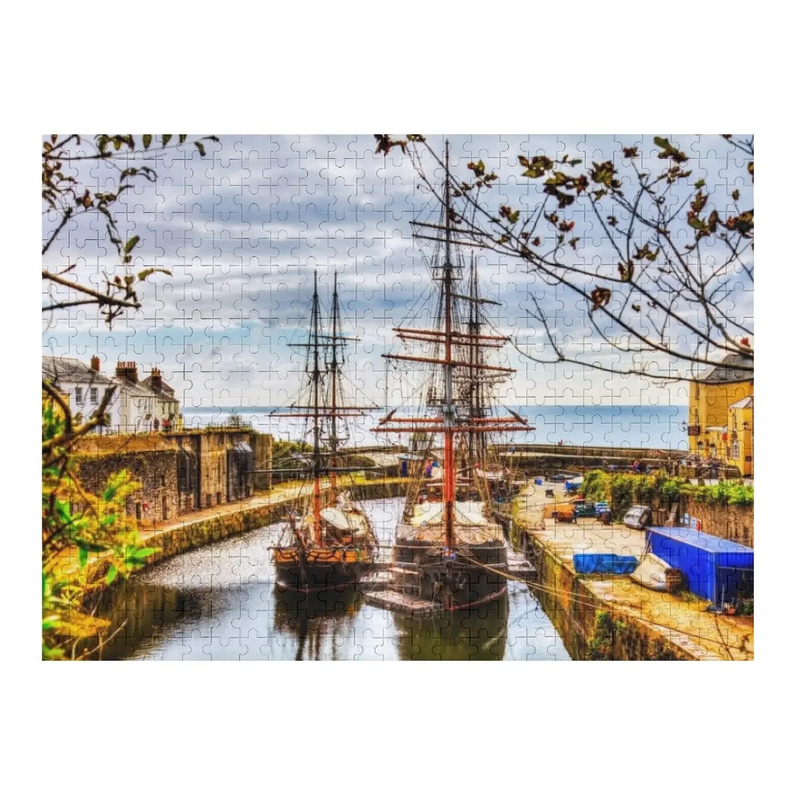 

Charlestown Tall Ships Harbor, Cornwall, UK Jigsaw Puzzle Personalized Toy Custom Wood Personalised Customizeds For Kids Puzzle