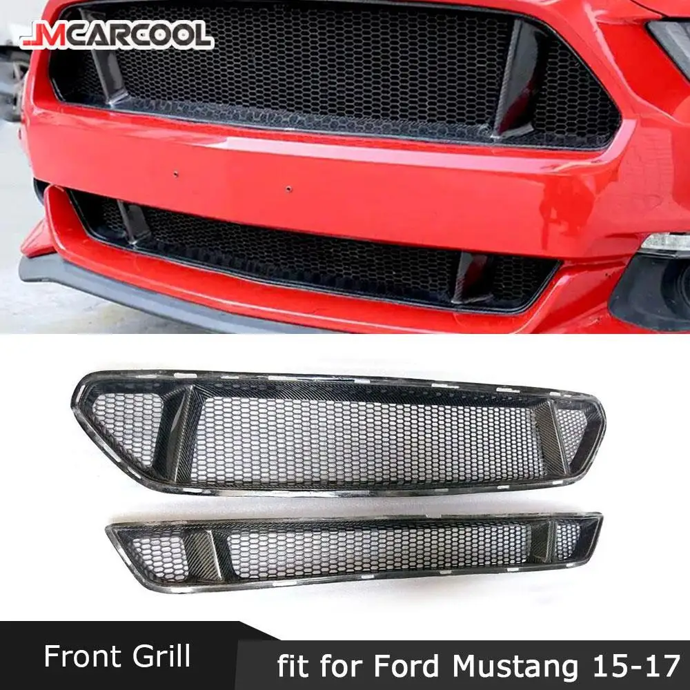 Carbon Fiber Front Bumper Mesh Grille FRP Unpainted Black Grills Covers For Ford Mustang 2015 2016 2017 Car Styling
Carbon Fiber Front Bumper Mesh Grille FRP Unpainted Black Grills Covers For Ford Mustang 2015 2016 2017 Car Styling