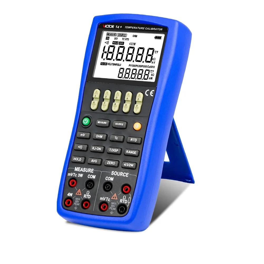 

VICTOR 14+ ohm and RTD measurement temperature calibrator with measure and source functions