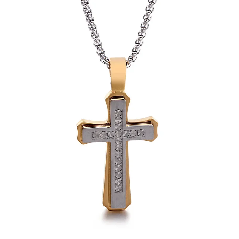 Vintage Stainless Steel Cross Necklace Men's Wishing Prayer Set Crystal Pendant Religious Amulet Anniversary Party Jewelry
Vintage Stainless Steel Cross Necklace Men's Wishing Prayer Set Crystal Pendant Religious Amulet Anniversary Party Jewelry