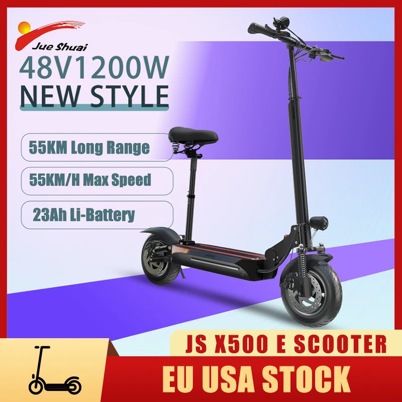 

X500-S Electric Scooter Single Motor 48V 1200W Electric Scooters for Adults with13AH Lithium Battery Maximum speed up to 55KM/H