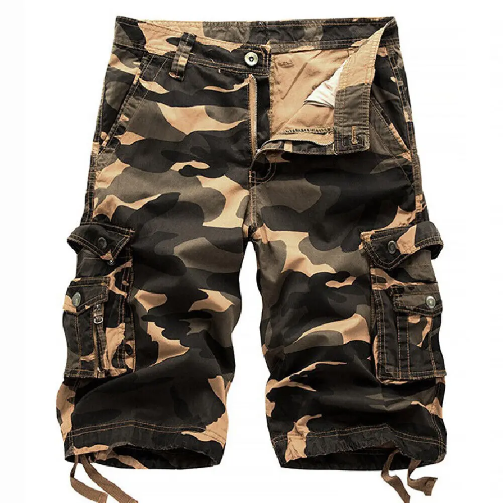 

Casual Camo Army Half Trousers Men's Tactical Military Combat Cargo Shorts New Fashion Loose Casual Multiple Pockets Pants