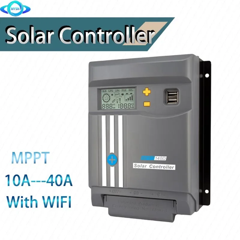 

Контроллер заряда солнечной батареи 12 в 24 в 10 А 20 А 30 А 40 А MPPT, интеллектуальный регулятор батареи солнечной панели для свинцово-кислотной/литиевой батареи
