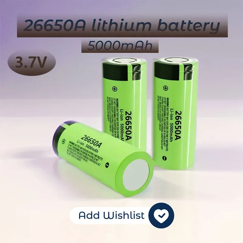 

26650A 3.7V 5000mAh 20A rechargeable lithium battery, used for LED flashlights and electronic products+Free shipping Original