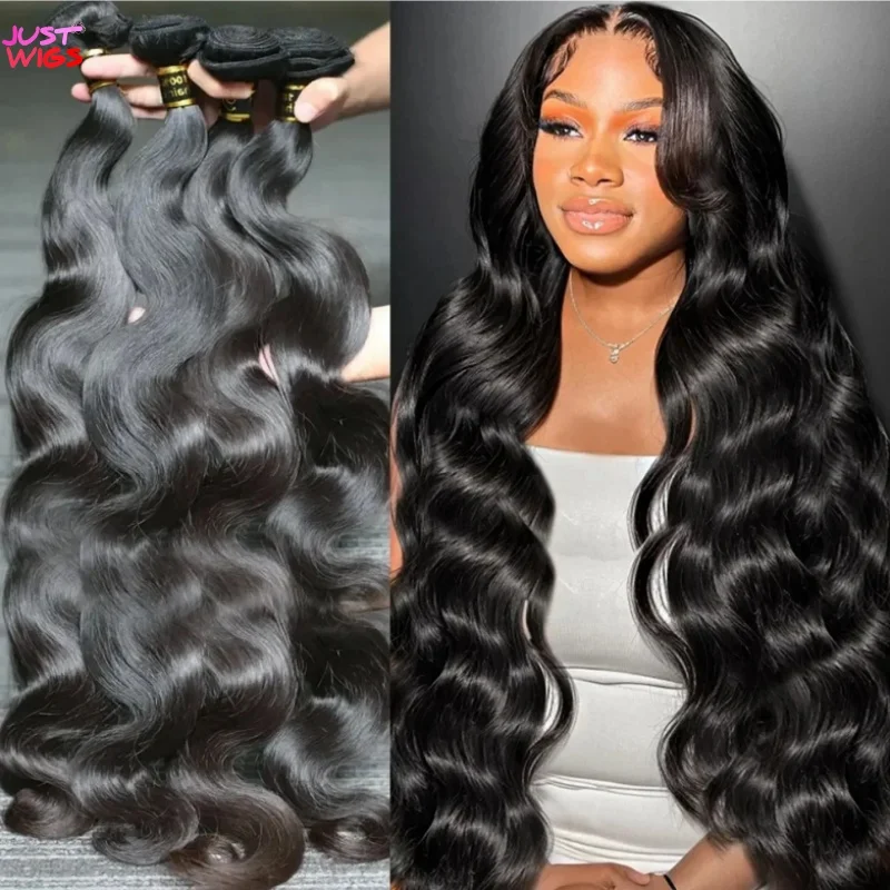 

Fukumoto 28 30Inch Raw Hair Extensions Body Wave Bundles Human Hair Brazilian Weaving Natural Black 3 4 Bundles Deal Virgin Hair