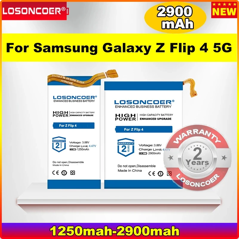

High-Capacity Battery 1250-2900mAh For Samsung Galaxy Z Flip 4 Flip4 SM-F7210 EB-BF721ABY EB-BF725ABY