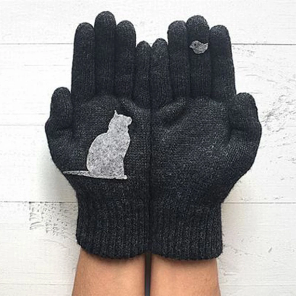 New Winter Gloves For Men Women Teens Cute Cat And Bird Printed Thermal Knitted Gloves, Windproof Winter Warm Mittens Glove Soft
New Winter Gloves For Men Women Teens Cute Cat And Bird Printed Thermal Knitted Gloves, Windproof Winter Warm Mittens Glove Soft