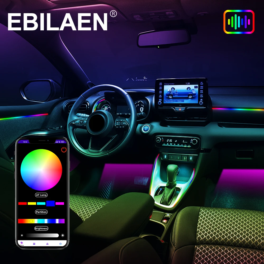 Led Car Ambient Light 20 in 1 RGB Interior Flowing Strip Light With App Control DIY Atmosphere Light Symphony Car Lamp Colorful
Led Car Ambient Light 20 in 1 RGB Interior Flowing Strip Light With App Control DIY Atmosphere Light Symphony Car Lamp Colorful