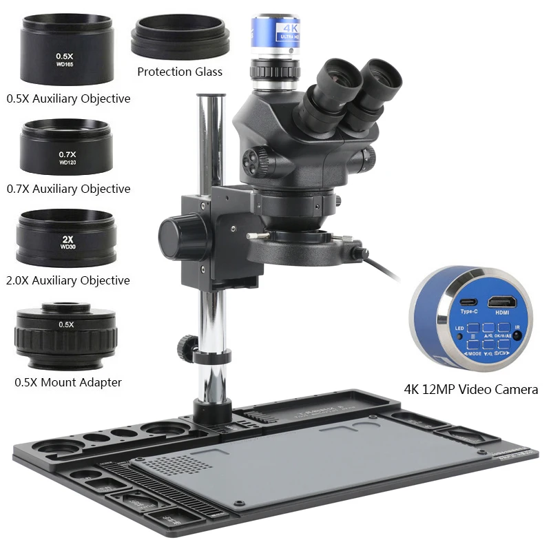 Heavy Duty 32mm Stereo Trinocular Microscope Stand Holder Worktable Base Platfon 4K 48MP 55MP Video Camera + Soldering Work Pad
Heavy Duty 32mm Stereo Trinocular Microscope Stand Holder Worktable Base Platfon 4K 48MP 55MP Video Camera + Soldering Work Pad