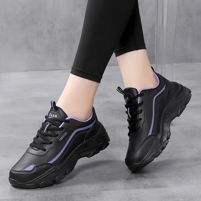 Women Shoes Casual Sport Platform Lady Sneaker Black Thick Sole Leather Big Size 42 Fashion High Quality Flats Walking Platform
Women Shoes Casual Sport Platform Lady Sneaker Black Thick Sole Leather Big Size 42 Fashion High Quality Flats Walking Platform