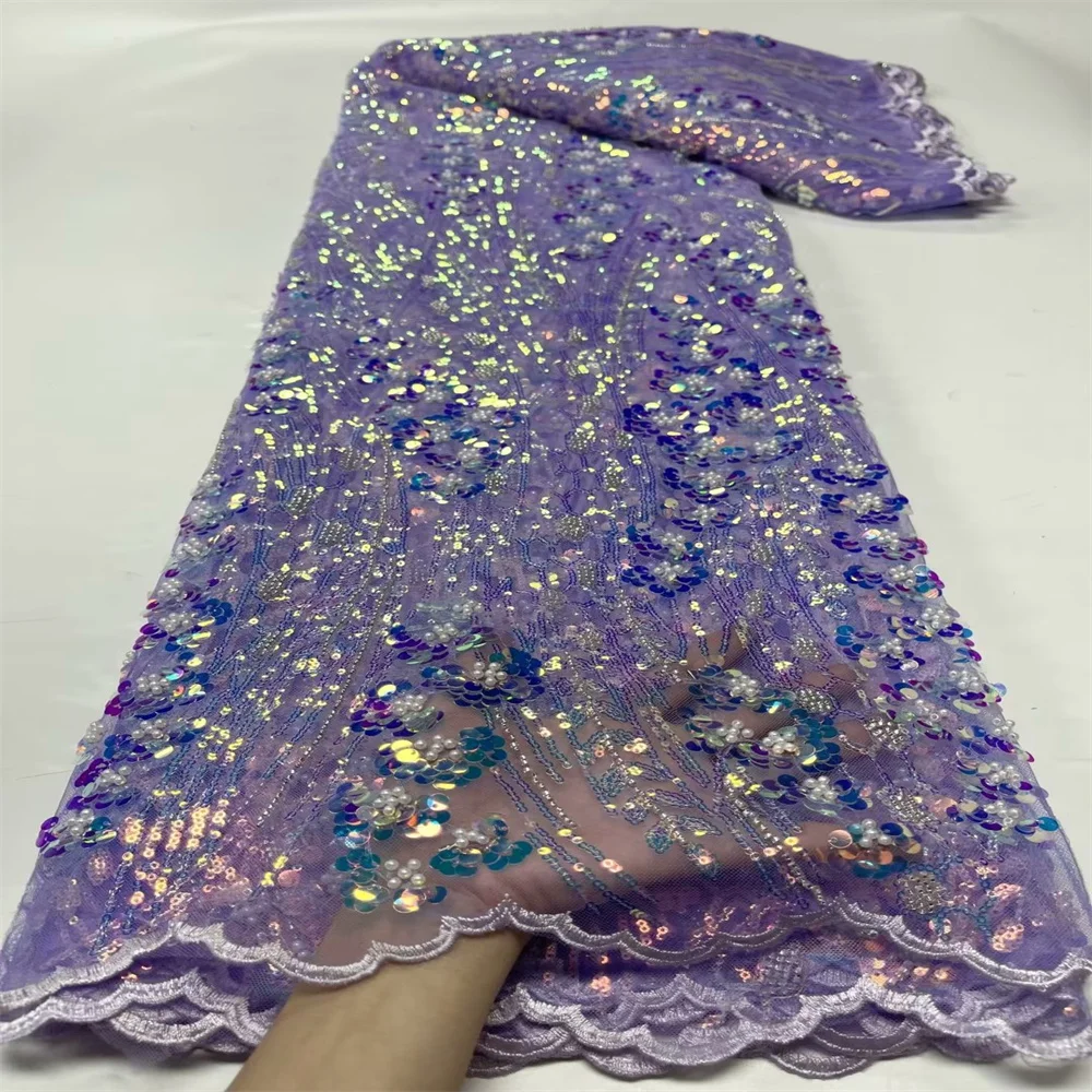 Fashion African Lace Fabric Purple Sequin Beaded Tulle Mesh Embroidery Lace For Wedding Bridal Lace Fabrics High Quality Laces
Fashion African Lace Fabric Purple Sequin Beaded Tulle Mesh Embroidery Lace For Wedding Bridal Lace Fabrics High Quality Laces