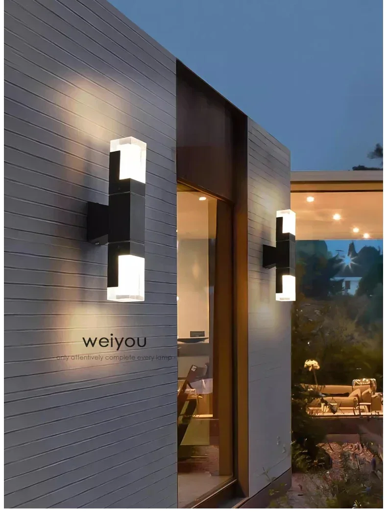 Exterior wall lamp with PIR sensor for porch and door