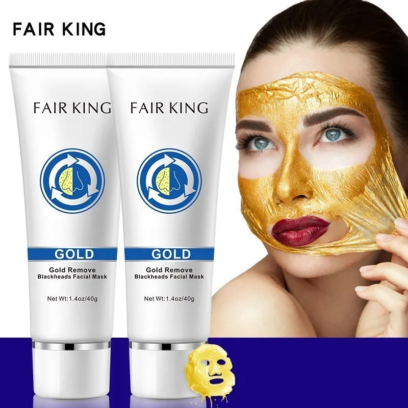 

2PCS Remove Blackhead Acne Treatment Facial Mask Gold Tearing Pores Shrink Anti-Aging Face Cream Deep Cleansing Skin Care Oil